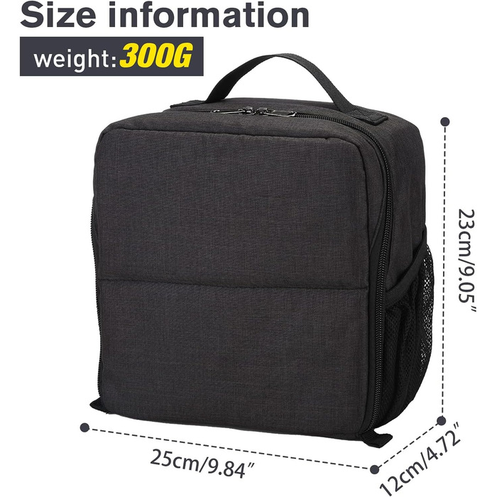 Чохол-вставка для камери BAIGIO з м'якою підкладкою, захисний, для об'єктивів та фотообладнання Sony, Canon, Nikon (чорний)