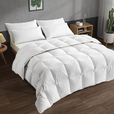 BedStory Down Comforter 135x200, All-Season Duvet with 1215g Down and Feather Filling, 100% Cotton Down Comforter 450gsm, Oeko-TEX and RDS Certified