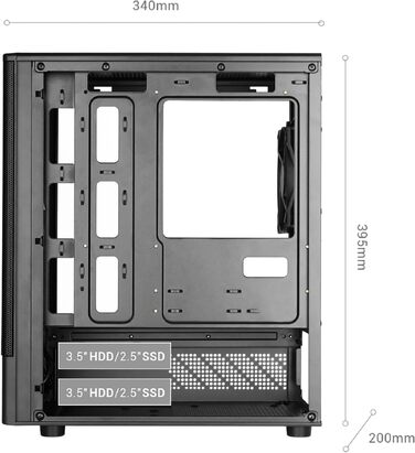 Ігровий корпус Mars Gaming MC-3TCORE MicroATX, панорамне скло, підтримка рідкого охолодження, білий (MC-ONYX)