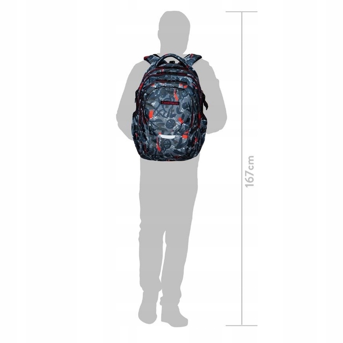 Багатовідсінковий шкільний рюкзак CoolPack, 21 л (червоний, синій)