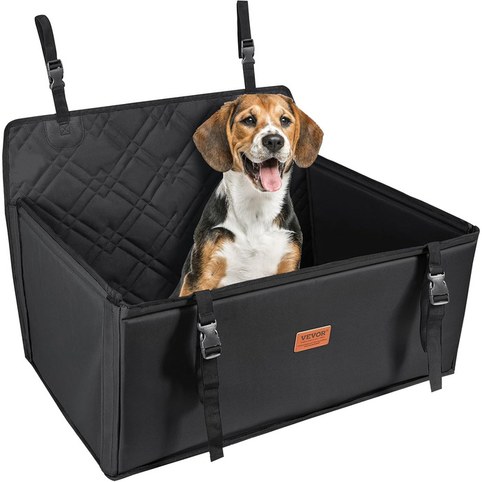 Автокрісло для собак VEVOR - чорне, водонепроникне, до 22 кг