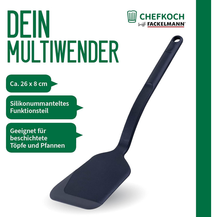 Лопатка кулінарна Fackelmann Chefkoch Premium для панірування, 26.5 см, алюміній, чорна