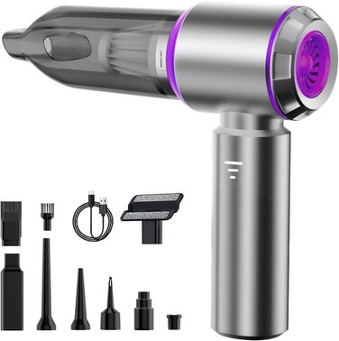 Бездротовий ручний пилосос 2-в-1 ZEYXINH для авто, дому та офісу: 16KPA, безщітковий мотор, зарядка Type-C