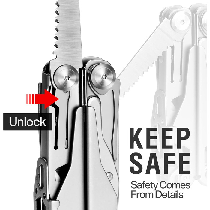 MIAOKE Multitool 23 in 1 with Premium Gift Box, including Screwdrivers, Saw, Bottle Opener, Pliers, Camping Knife. Cool Gadgets for Men, Best Gift for Boyfriend, Son, Dad, Him, Husband.