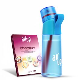 Air Up Twist Pro 600 мл Синій Імпульс – Стартовий набір з 5 смаками | Пляшка для води з ароматом, без цукру, миється в посудомийній машині, BPA-free