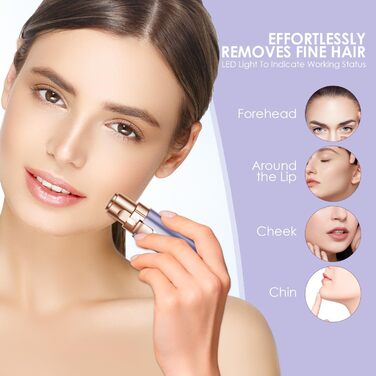 Триммер для обличчя та брів VG VOGCREST 2-в-1 з LED-підсвіткою (Рожеве золото, Фіолетовий)