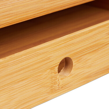 Relaxdays Bamboo Serving Tray with Drawer