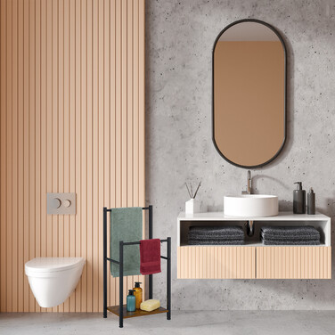 Relaxdays Towel Rack 2 Bars & Shelf