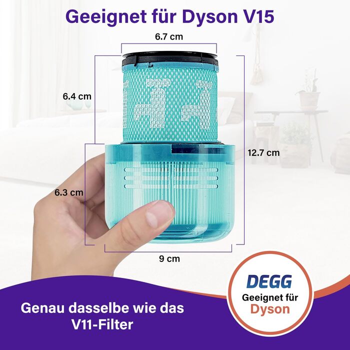 Фільтр HEPA для пилососа Dyson V11 та V15 від DEGG, комплект 2 шт.
