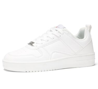 Жіночі кросівки LUCKY STEP з блискучими стразами, шкіряні низькі кросівки на шнурівці, зручні кросівки для ходьби, білі, 37 EU