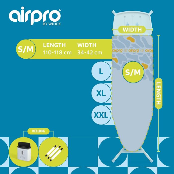 Покриття для прасувальної дошки з 6 шарів для парогенератора - універсальний розмір до 125x50 см - без води під прасувальною дошкою - прасування на 50% швидше - виготовлено в Європі (Flagstones Lila, S/M)