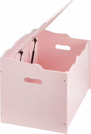 Amazon Basics Wooden Toy Box, 30 x 16 x 18.5 inches, Pink