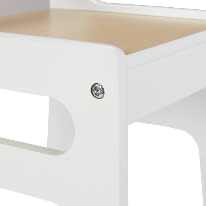 Relaxdays Children's Table with 2 Chairs, White/Natural