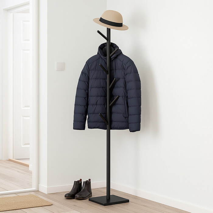 Relaxdays Bamboo Coat Rack with 8 Hooks