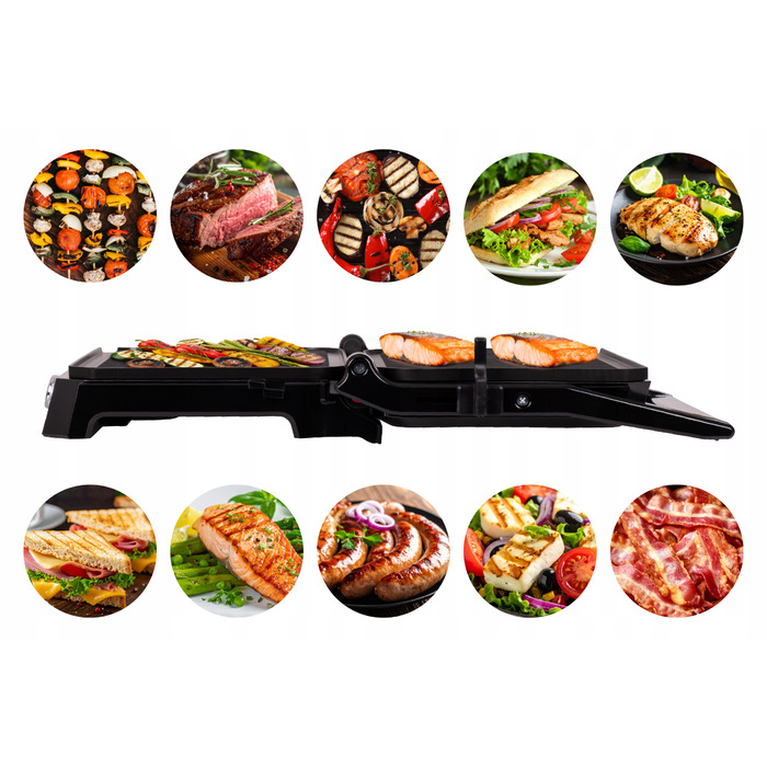 Електричний гриль-тостер розкладний Eldom GK200, 2000 Вт