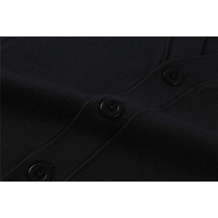 Чоловічий кардиган Runcati без коміра, в'язаний, легкий, перехідний (чорний, XXL)