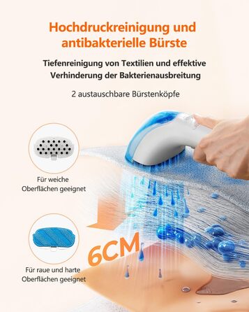 UWANT Теперішній пилосос для килимів, для диванів, килимів, м'яких меблів, мокрий/сухий пилосос з сильною потужністю всмоктування 12000Pa, 70dB (B200-білий-з щіткою для прасування)