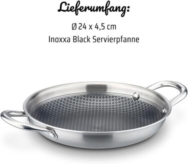 Сковорода GSW Innoxa Black 24 см з антипригарним покриттям для індукції, нержавіюча сталь