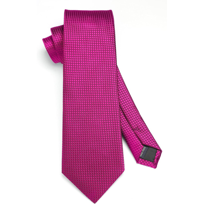 HISDERN Комплект краватки та нагрудного хустинки: рожевий, в клітинку, елегантний, класичний | HISDERN