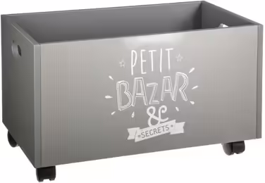 Atmosphera - Toy chest gray with wheels - Gray