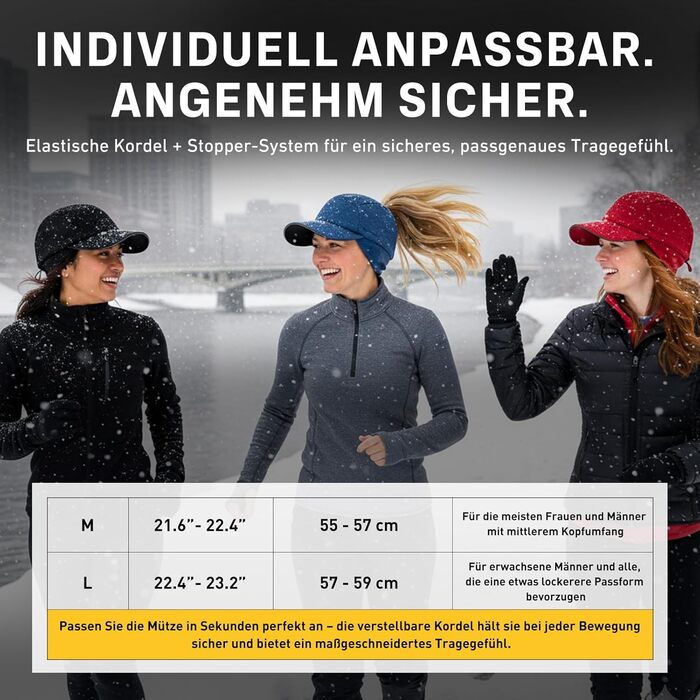 Водонепроникна шапка-базовка з відкидною козирком для бігу та зимових видів спорту, TOP-EX, L-XL, червона