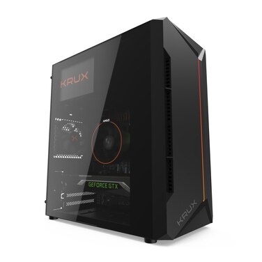 Корпус для комп'ютера Krux Astro Midi Tower, чорний, із загартованим склом