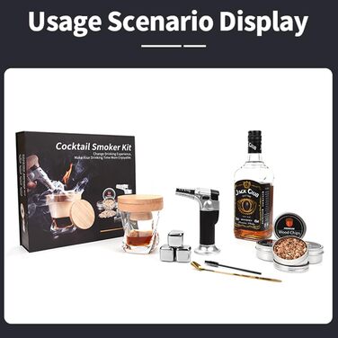 RoseFlower Cocktail Smoker Set, Nostalgie Smoker Set for Whiskey, Drinks, Bourbon, Steak, Fish and Cheese – Infused Smoke for Drinks and Food – House/Garden/Grill - Father's Day Gift (#1)