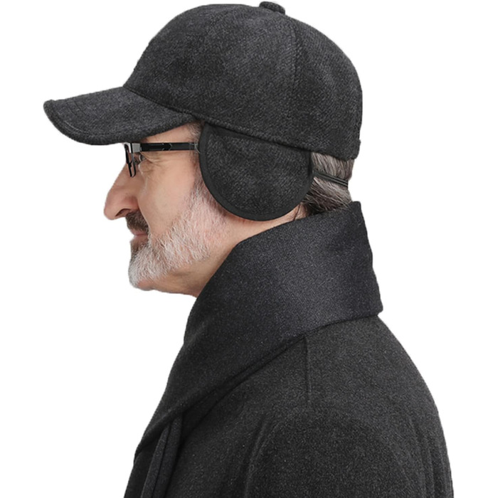 Кепка CLAPE з навушниками для чоловіків, повна кепка, спортивна шапка в стилі Old School, Dad Hat, тепла навушкова шапка для зими/осені/весни, універсальний розмір