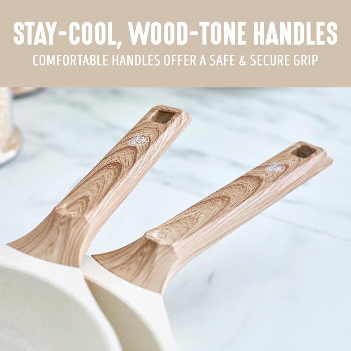 Набір посуду з керамічним покриттям 8 предметів, індукційний, без ПТФУ, безпечний, для кухні