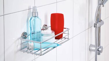 Полиця для душу tesa Baath Plus, хромована, з клейовим кріпленням, 73x250x125 мм