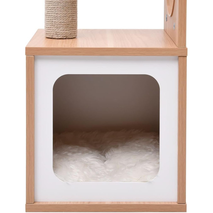 Дім для кота VidaXL: кігтеточка з сизалю, 60 см, білий. Кліматичний комплекс, ігровий центр для котів