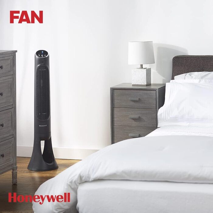Вентилятор Honeywell QuietSet Tower HYF290 - Турбо вентилятор для дому з 5 швидкостями, осциляцією 80°, таймером та пультом дистанційного керування