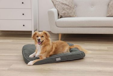 Подушка для собак Kerbl Jerome, 60x40x6 см, темно-зелений/сірий, знімний чохол, антиковзаюча поверхня