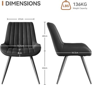 Modern Upholstered Dining Chairs - 4 Pack