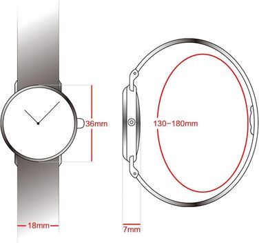 Годинник наручний Alienwork IK Slim Ø36mm для чоловіків та жінок, ультратонкий, шкіряний ремінець (срібло/срібно-білий/чорний шкіряний ремінець)