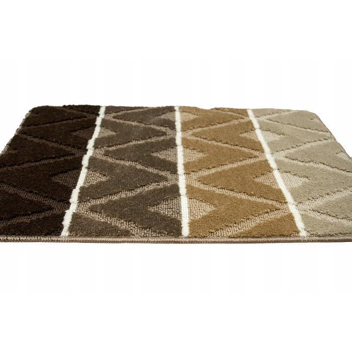 Набір антиковзаних килимків у ванну PALMA (3 шт.) з ромбами, бежево-коричневий