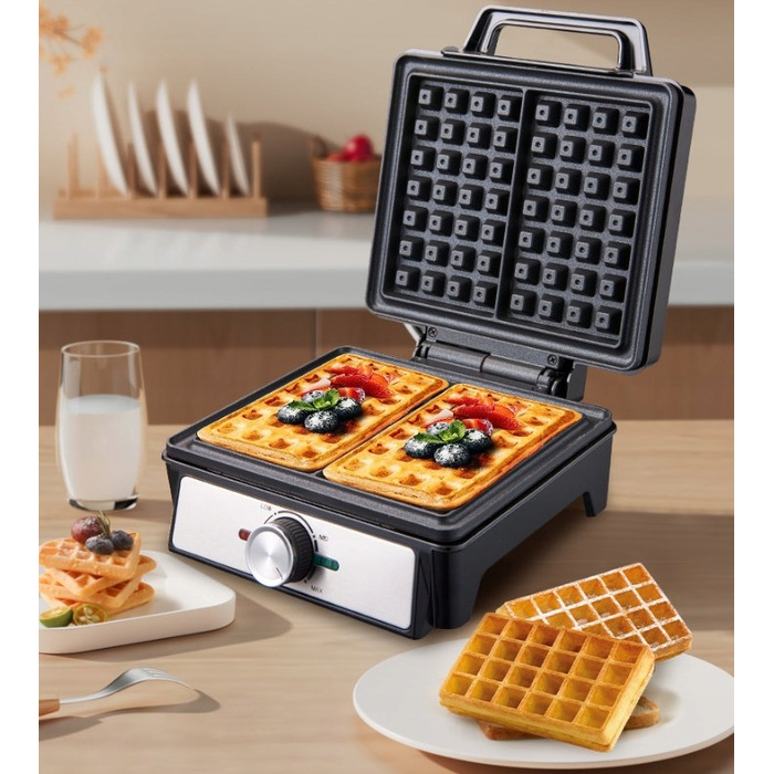 Вафельниця Teesa TSA3237 на 2 вафлі, 1600 Вт, корпус із нержавіючої сталі, регулювання потужності