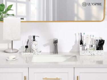 Тримач для зубних щіток Luxspire з 5 відділеннями, електричний, для сім'ї, велика місткість, органайзер для зубних щіток та макіяжу