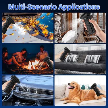 Електричний пилосос-фен для авто 180000 RPM з ліхтариком, модель 2025