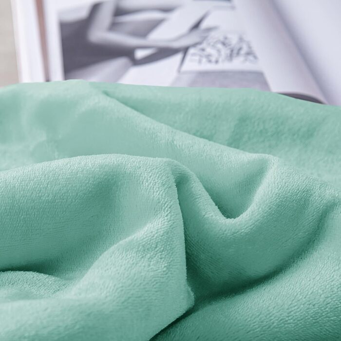 Плед Mixibaby для дому, теплий та м'який, 150 x 200 см, м'ятний колір