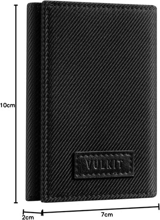 VULKIT Wallet for Men Small RFID Protection Card Holder Cash Wallet Trifold Cardholder Minimalist Card Case with Coin Pocket, Black
