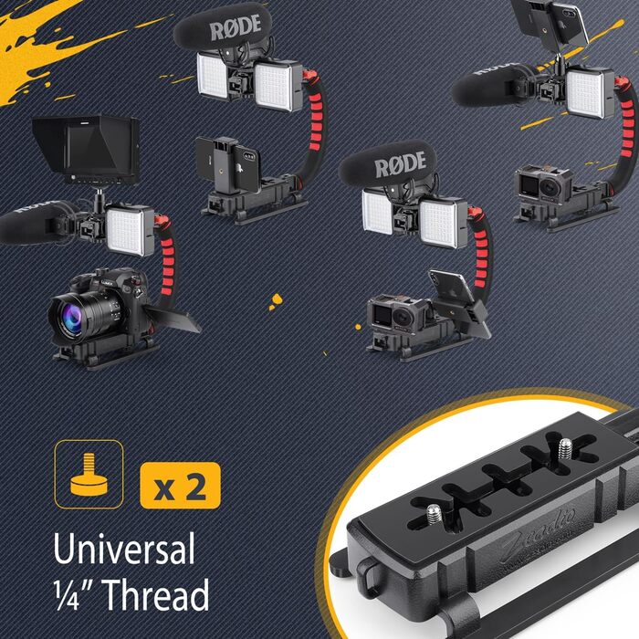 Стабілізатор Zeadio Tripel Zubehörschuh з ручкою для смартфона: для камер, екшн-камер та DSLR