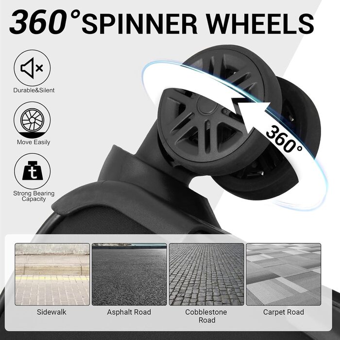 Чемодан ручної поклажі Miss Lulu 59.5 x 36.5 x 25 см, зелений, з відділенням для мокрого/сухого, на 4 колесах, для коротких поїздок та бізнесу