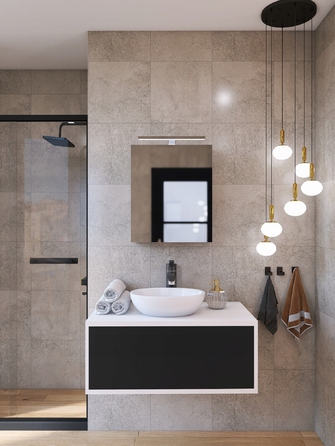Шафа у ванну кімнату з дзеркалом та LED-підсвіткою Better Home, 50 x 60 x 14 см