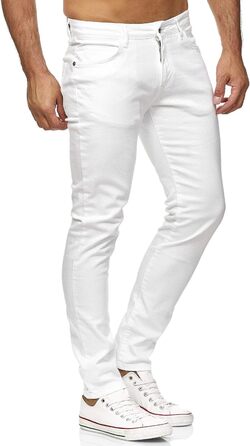 Джинси чоловічі Slim Fit, еластичний денім, 5 кишень, білі, 32W/34L, повсякденні та офісні