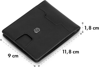 ZNAP® Slim Wallet - Тонкий картхолдер для чоловіків | RFID захист | Чорний | 8 карт