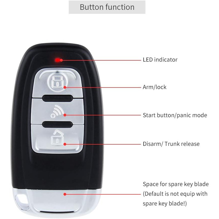 Автосигналізація EASYGUARD PKE EC003-1 з безключовим доступом, кнопкою старту та дистанційним запуском, 12В