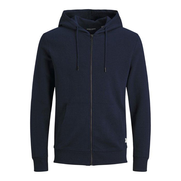 Чоловіча однотонна куртка-худі JACK & JONES, темно-синя, розмір XL, Regular Fit