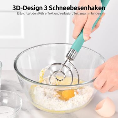 Міксер для тіста U-Taste: ручний віскер з нержавіючої сталі 18/8, 32 см, Aqua Sky