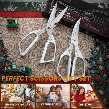 Набір кухонних ножиць DRAGON RIOT: професійний набір з ножицями для морепродуктів та кухні, японська сталь, для морепродуктів, овочів та м'яса